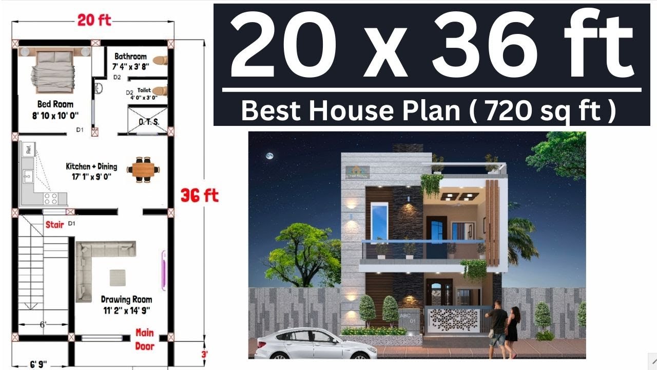 20 x 36 House Plan | 20x36 House Design | 20x36 Ghar ka Naksha | East Facing House Plan