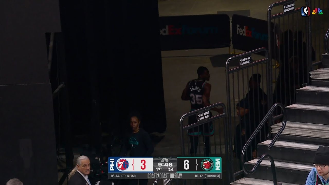 Christian Koloko runs to the bathroom, after being subbed out early, but they call him back