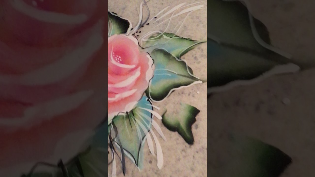 One Stroke Rose Tutorial using a dagger brush