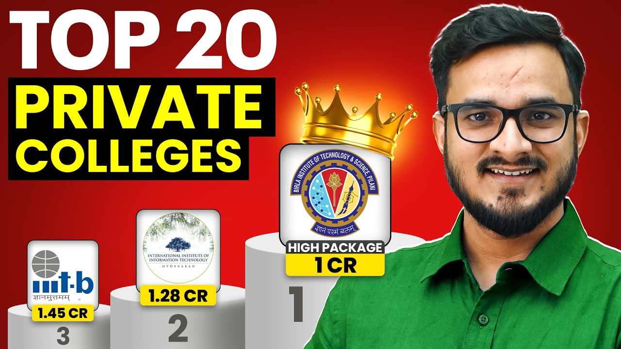 TOP 20 Private Engineering Colleges || Fees , Placement , Ranking