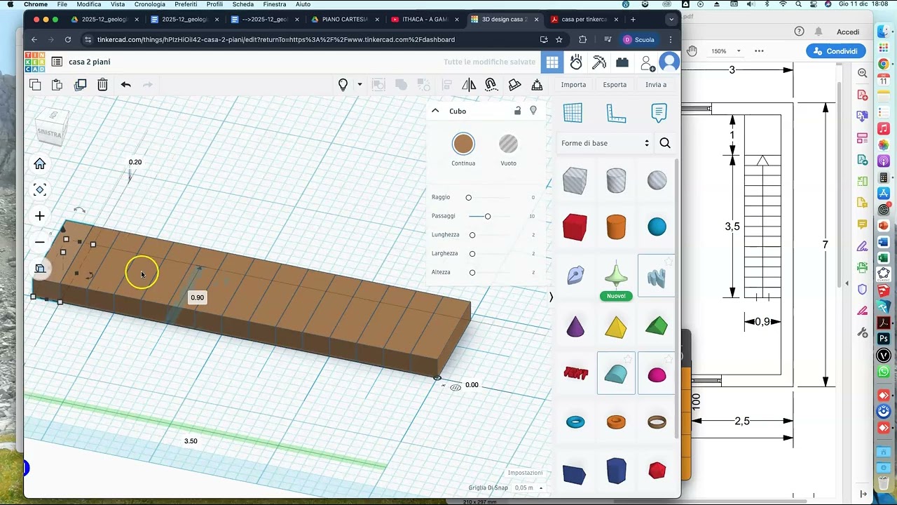 costruiamo una scala con tinkercad