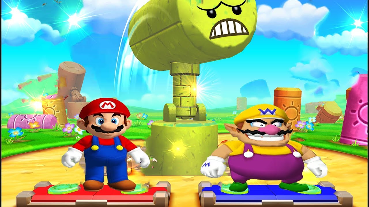 Mario Party 5 - Mariothon Battle 2 vs 2 - Mario and Luigi vs Waluigi and Wario
