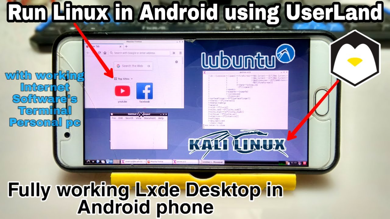 Установка и запуск Linux на Android с помощью приложения UserLand | Запуск Lxde Linux с работающи...