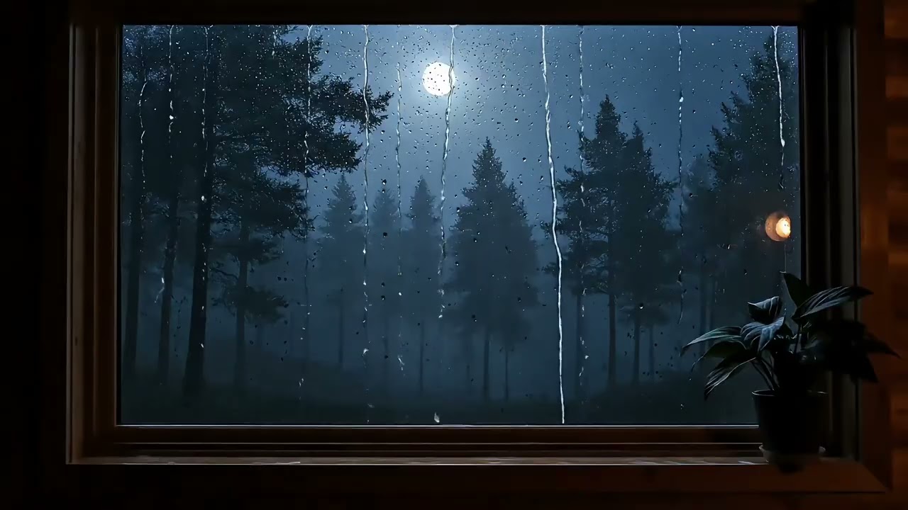 Rain on Window at Night 🌧️ ASMR Rain Sounds for Deep Sleep, Relaxing & Stress Relief