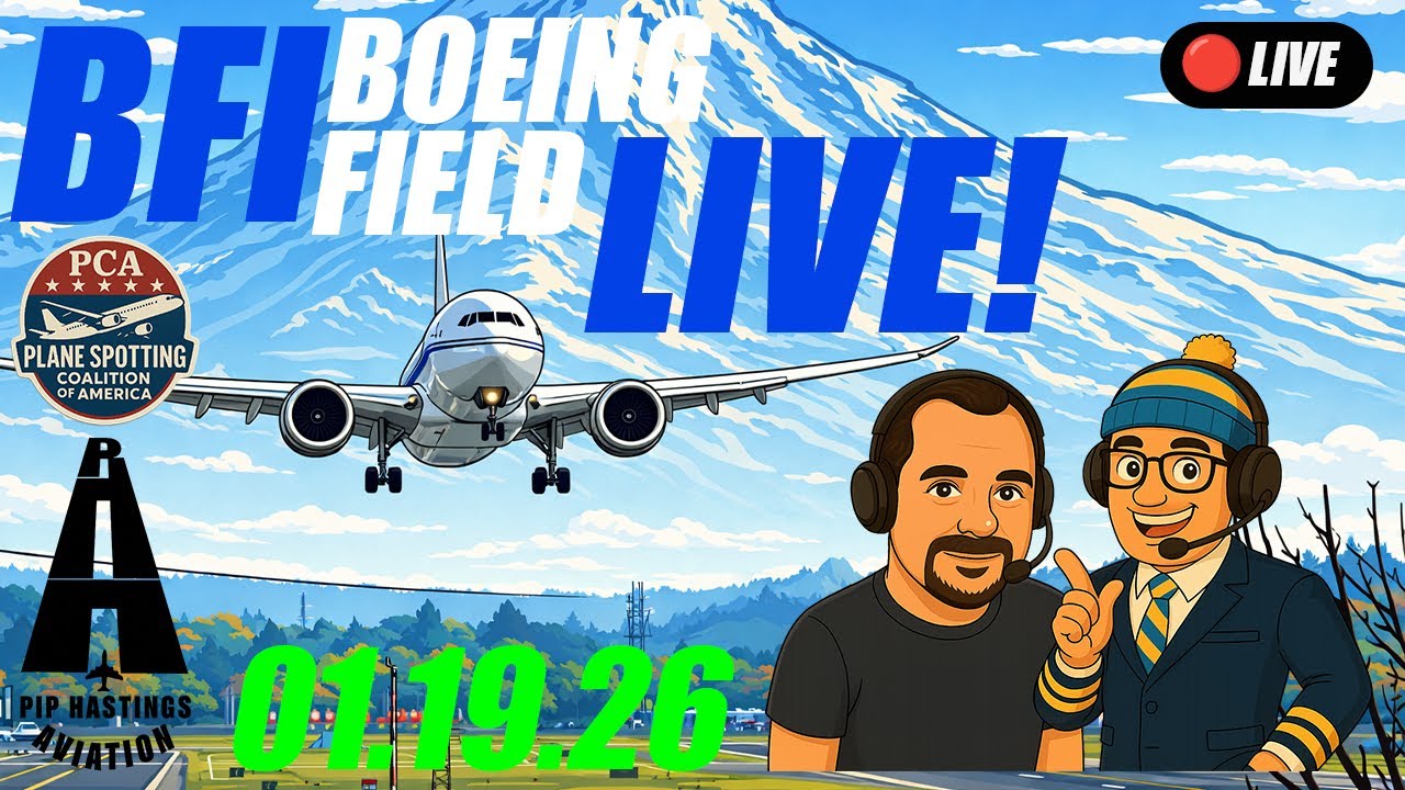 🔴 Live PLANE SPOTTING From BOEING FIELD:BFI Airport Action Home of Boeing Aerospace 01.19.26