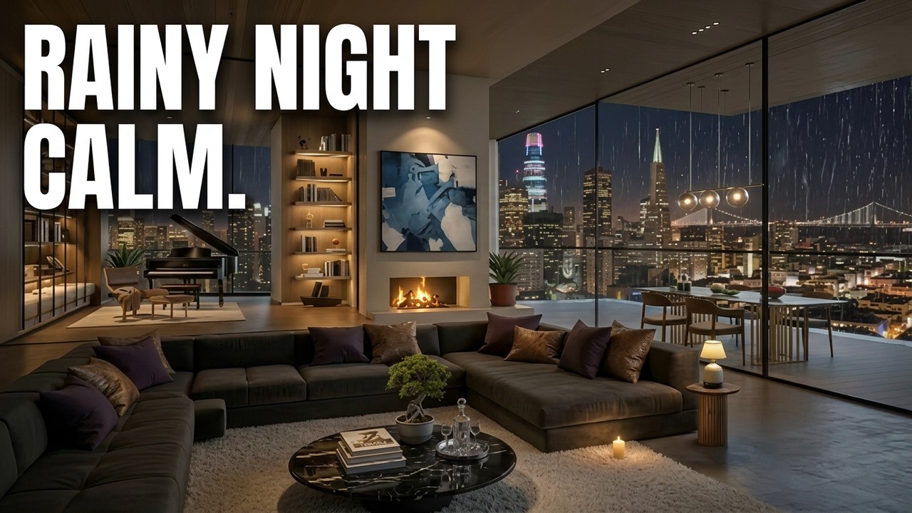 Rainy City Nights in a Luxury Apartment | Relaxing Ambiance