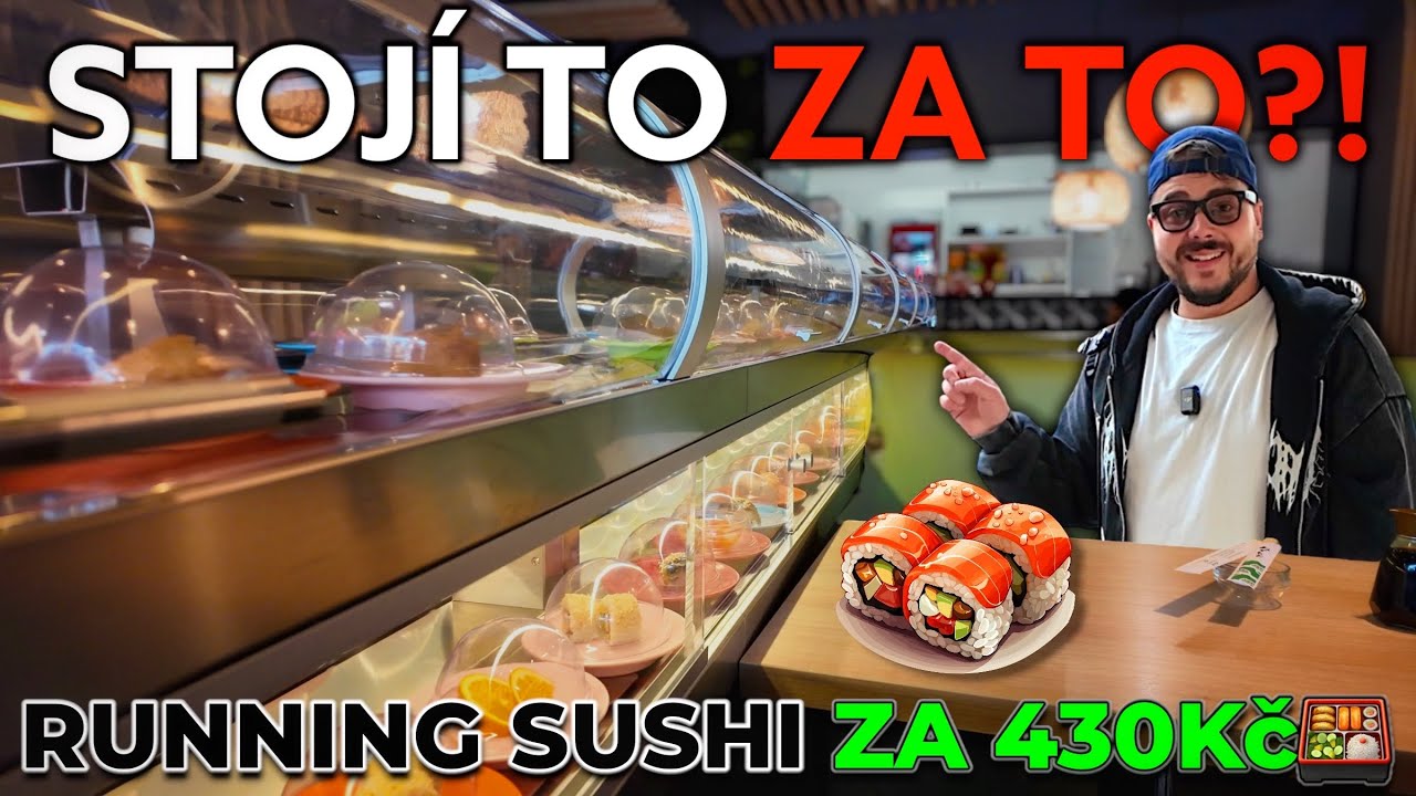 SNĚZ CO MŮŽEŠ SUSHI ZA 430Kč!🤔STOJÍ TO ZA TO NEBO NE?! RUNNING SUSHI VELKÁ PANDA ZLÍN🐼