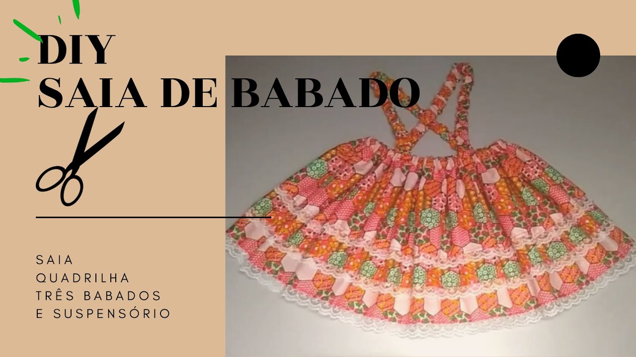 (passo-a-passo) COMO FAZER SAIA DE BABADO SIMPLES E FÁCIL