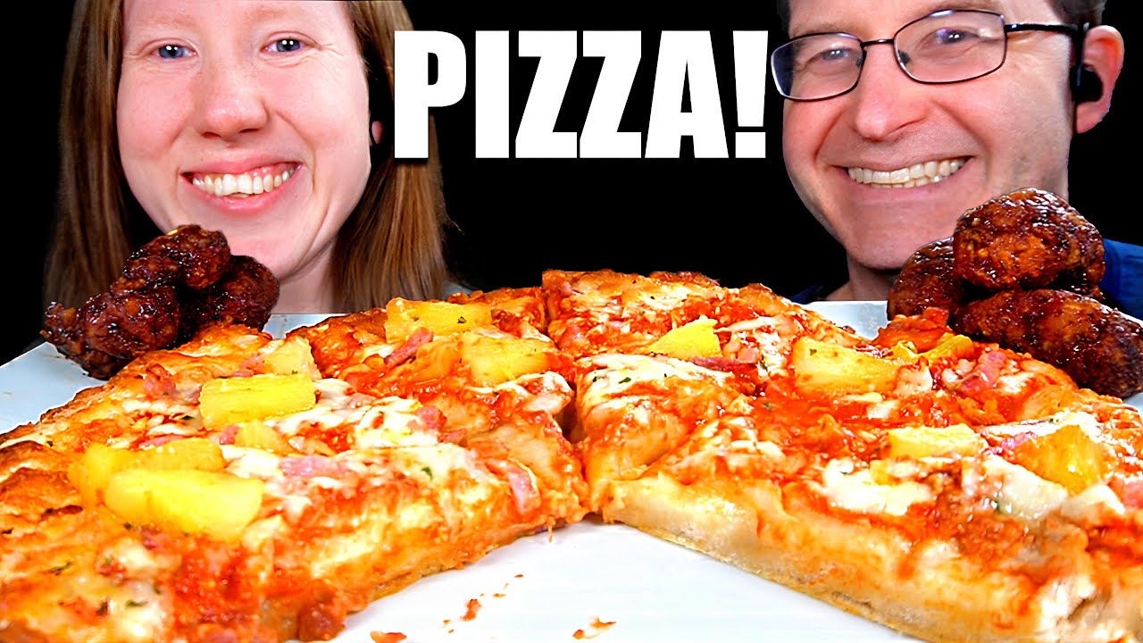 ASMR HAWAIIAN PIZZA MUKBANG EATING SOUNDS