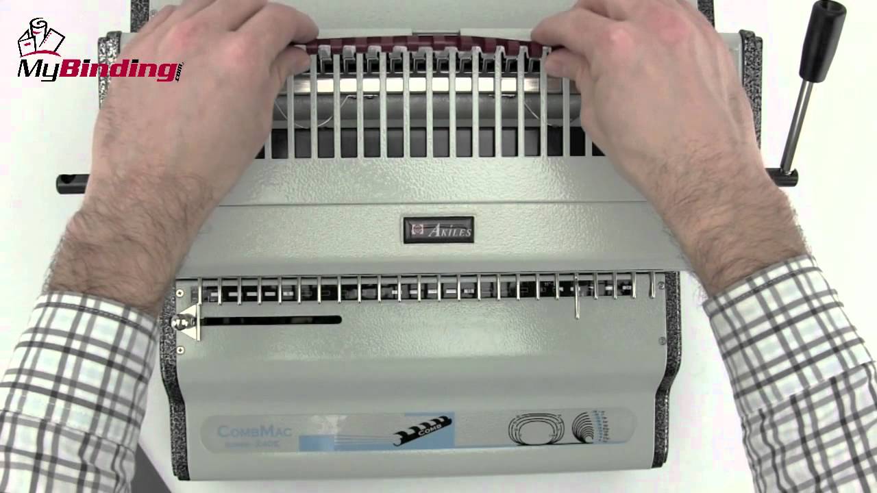Akiles CombMac 24E Comb Binding Machine Demo - 1-800-944-4573