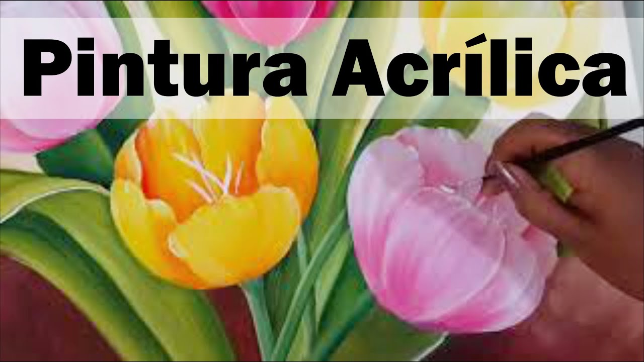 Cuadro de Tulipanes con Pintura Acrilica