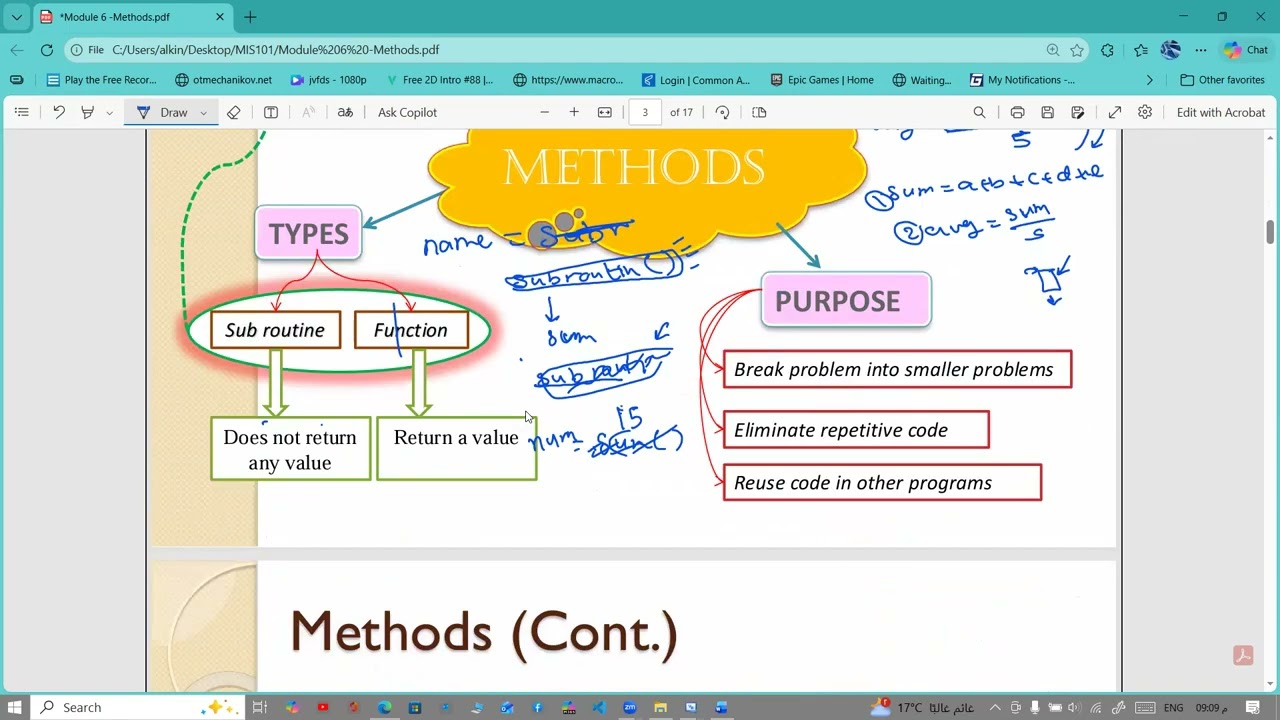 Methods (Sub & Function) in Visual Basic