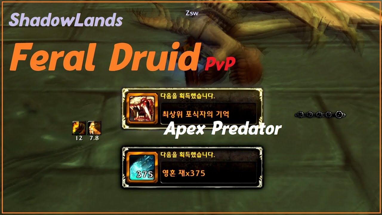 [WoW 9.0] Feral Druid PvP Montage (야드, Zsw) - Apex Predator