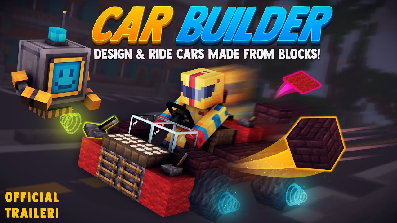 🏎💨 CAR BUILDER - BEDROCK MINECRAFT MAP - Build working cars & trucks PS4 / Xbox / MCPE / PC  😲