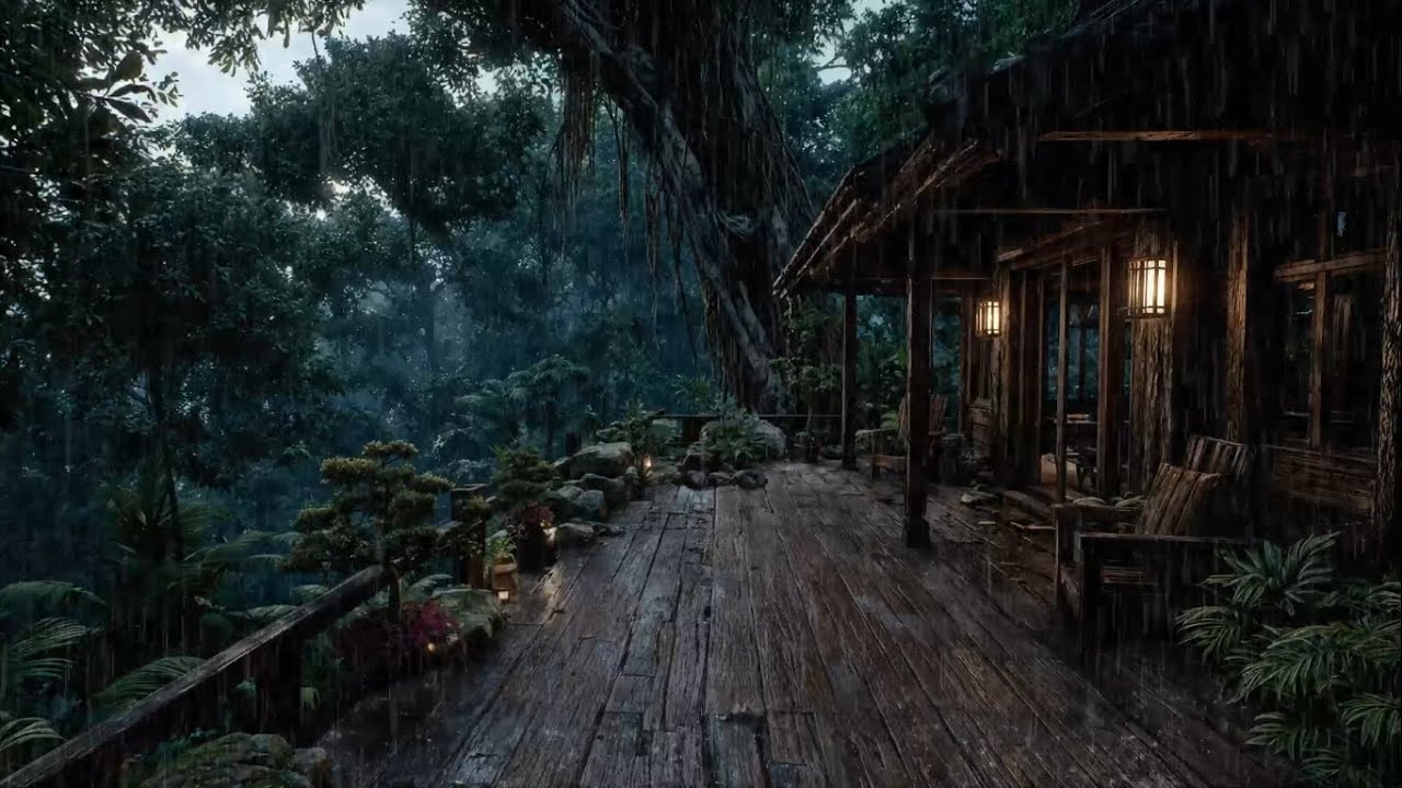 Rain Sounds for Sleeping 🌧️(No Ads) Cozy Cabin Rain – Deep Sleep, Stress Relief