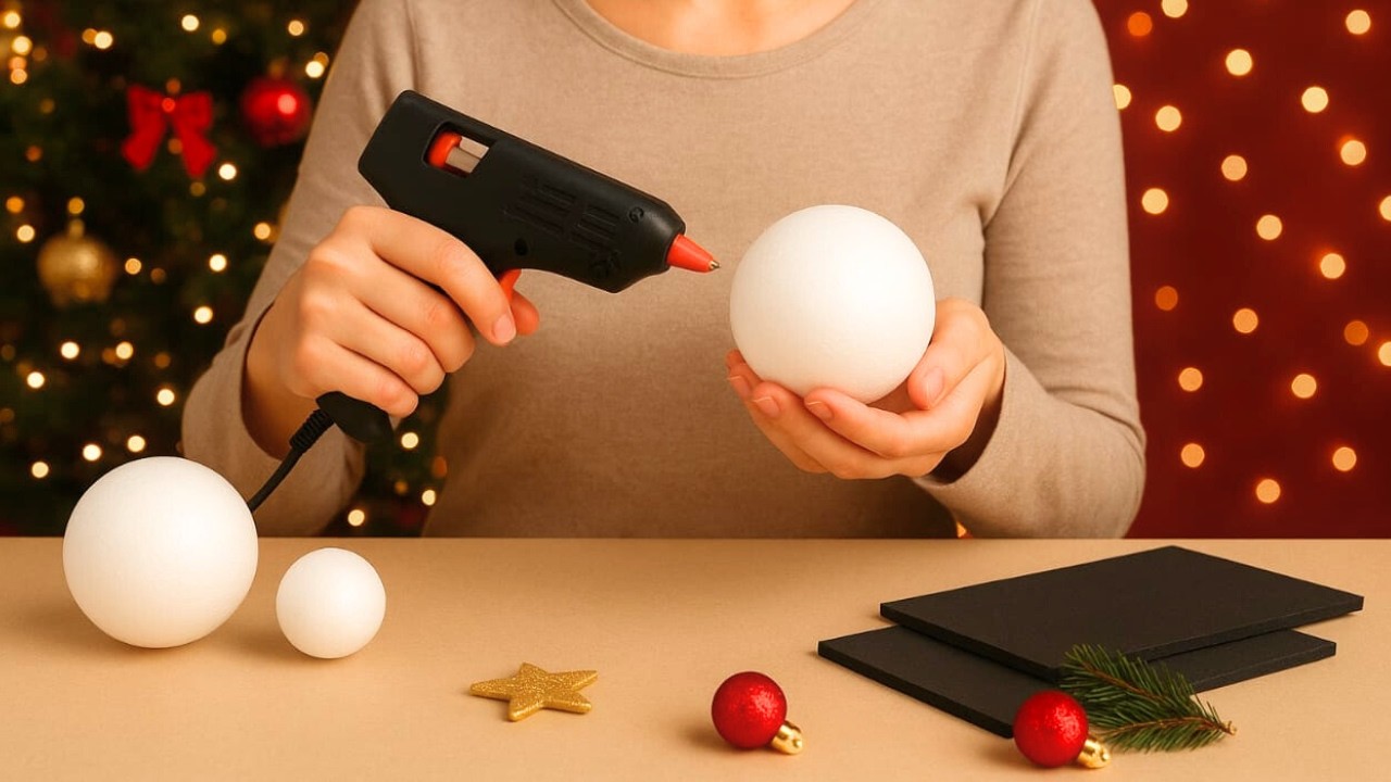 🎄Transforme Bolas de Isopor em uma Linda decoração de natal. ☃️