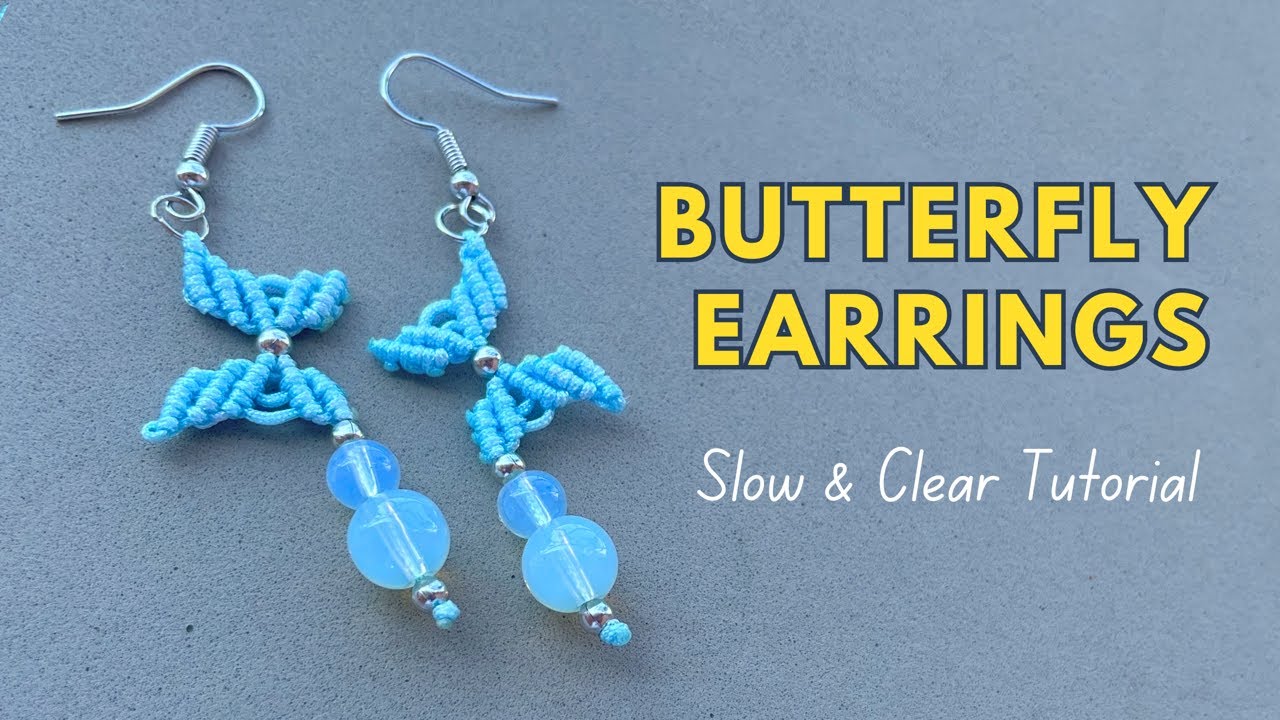 🦋 DIY Macrame Butterfly Earrings | Easy Macrame Jewelry DIY | Slow & Clear Step-by-Step Tutorial