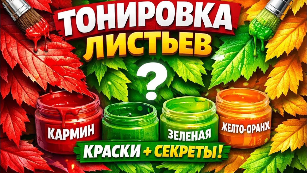 Тонировка листьев роз/ розы из холодного фарфора/ тонировка маслом 