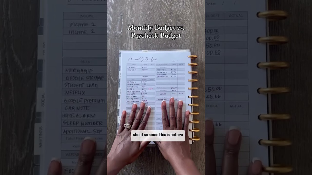 Ежемесячный бюджет против бюджета зарплаты #budgetplanner