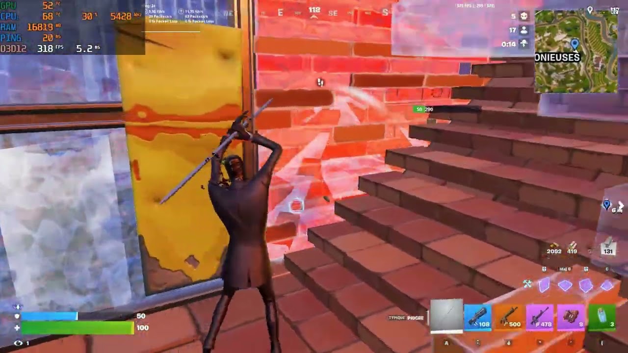 RTX 5060 i7 14700K teste performance ranked fortnite unreal