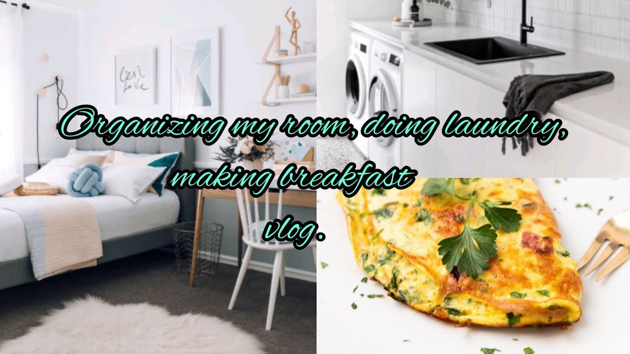 Vlog//Bedroom organizing//Laundry//easy quick breakfast.