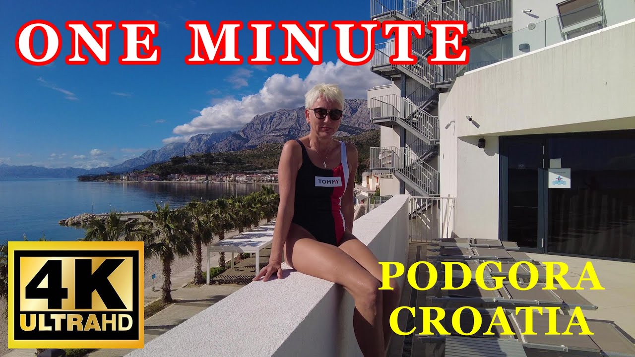 Podgora Croatia ( one minute ) 4K Walking Tour