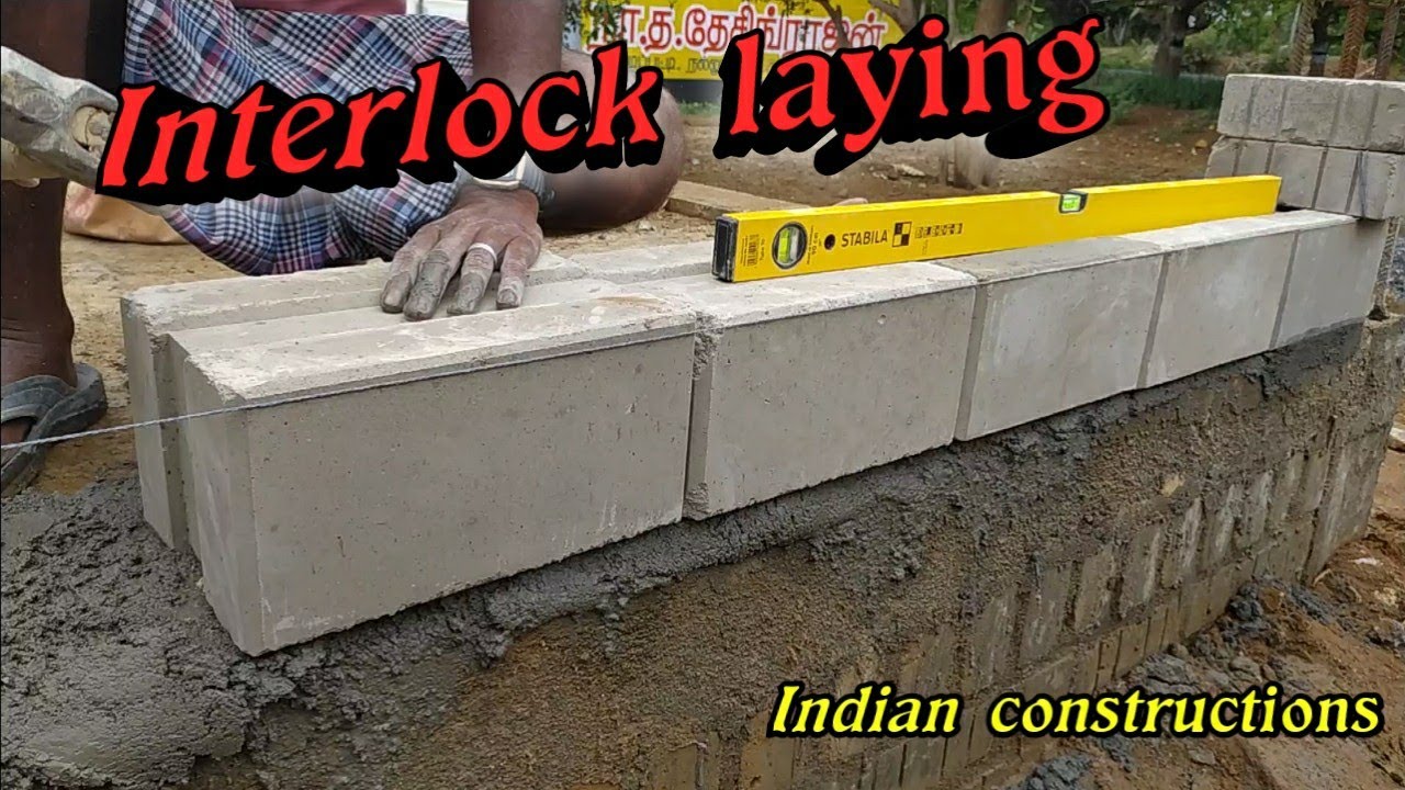 Interlock Brick laying process in indian constructions i