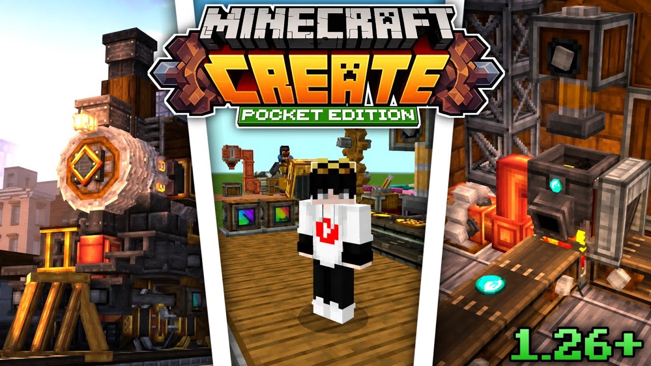 🔥Create Mod in Minecraft PE 1.26+ 😱 | Fully Working Machines & Automation!