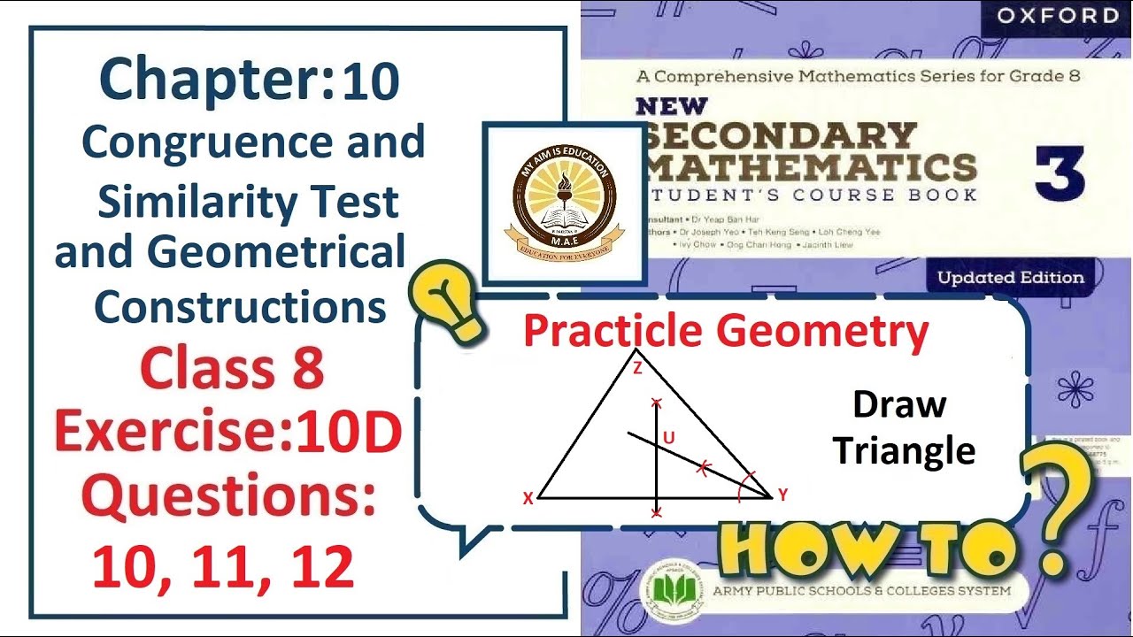 Exercise 10D Question 10, 11, 12  – (Geometry)  Complete solution – APS Math Class 8.