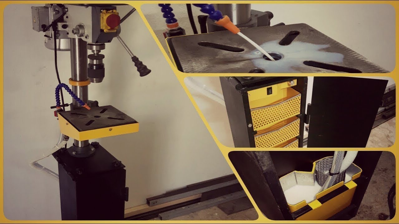 Taladro de columna // refrigeración con taladrina