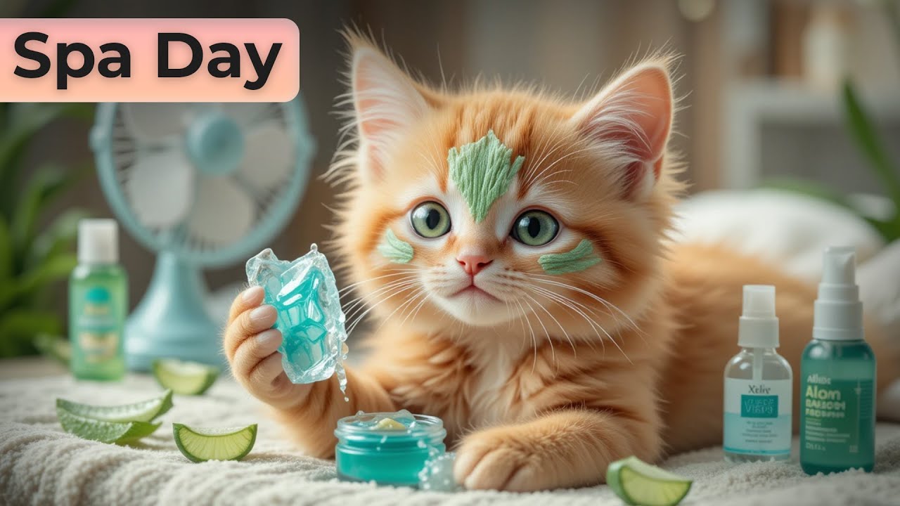 Cute Tiny Cat’s Relaxing Spa Day 🛁✨ | Purrfect Self Care Routine!