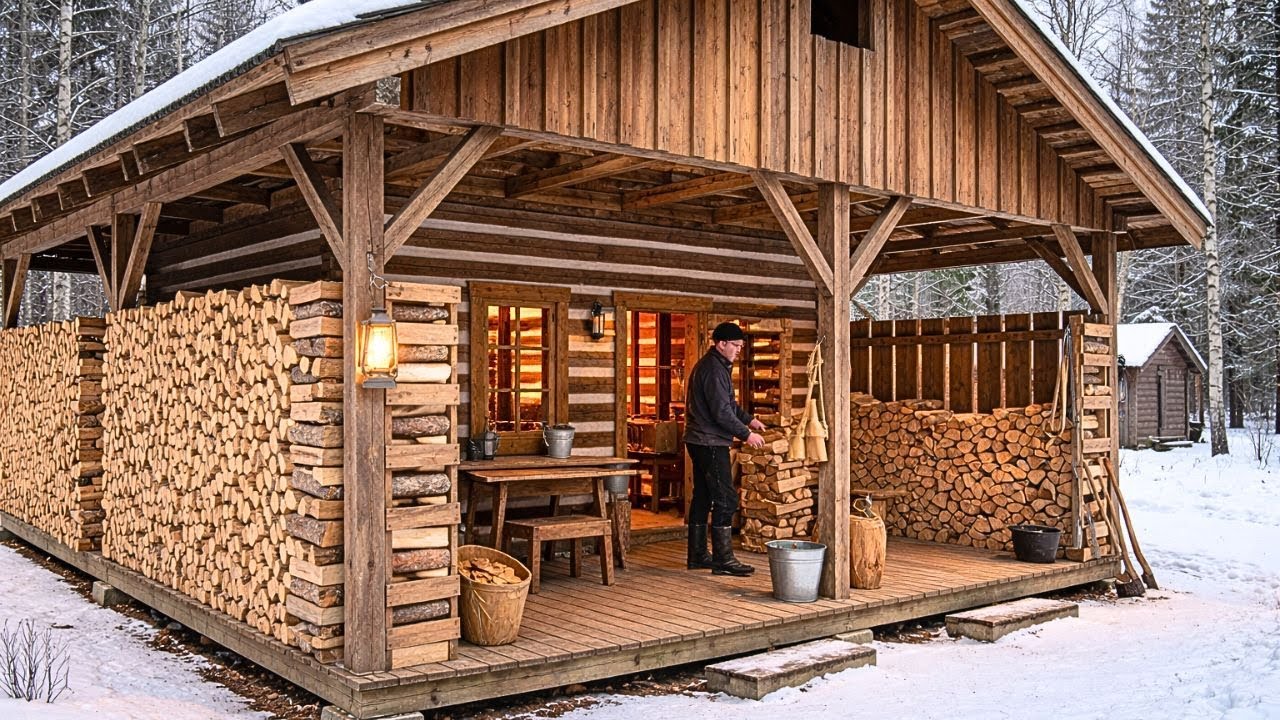 se rieron cuando rodeó su casa con un cobertizo — hasta que la leña quedó seca todo el invierno
