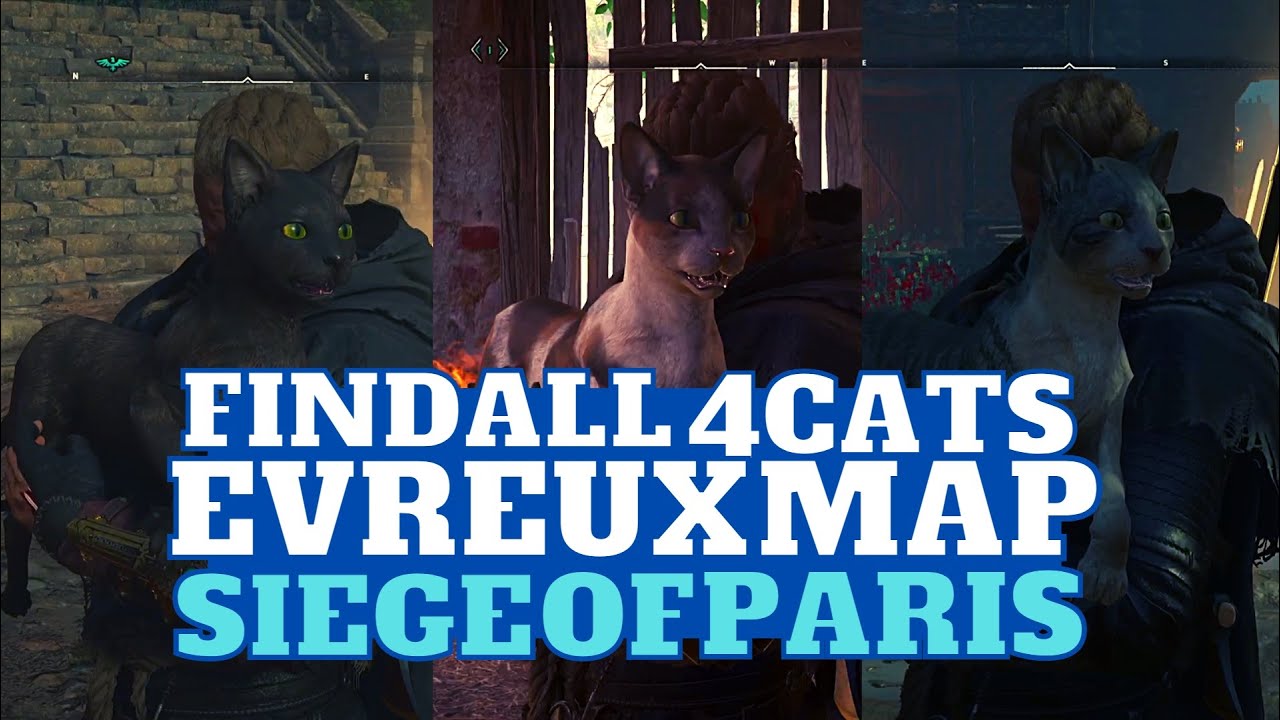 AC Valhalla Get Trophy PAT THE CATS, Pat the Cats: All Evreux Cat Locations, EVRESIN SIEGE OF PARIS