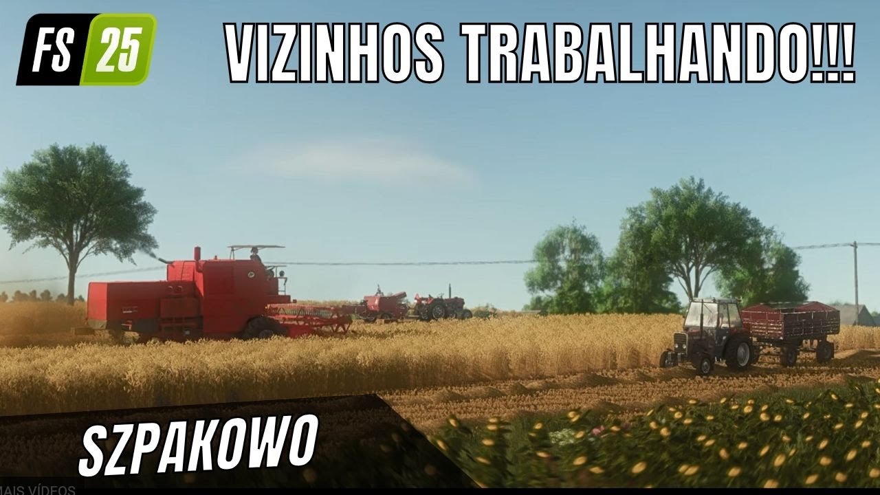 Mapa Szpakowo com VIZINHOS trabalhando nos CAMPOS Farming Simulator 25