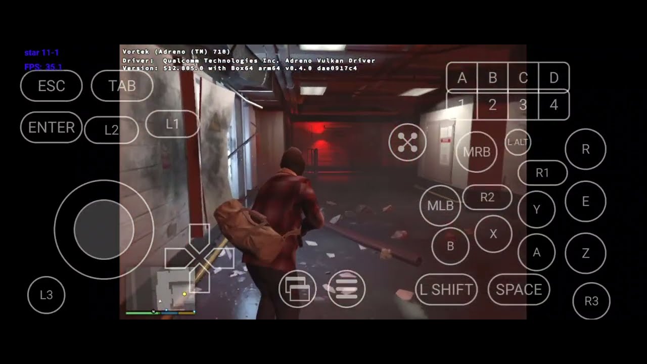 GTA5 Test Gameplay on Android Low & Device! - Winlator Settings for Adreno 710_Star 11.1