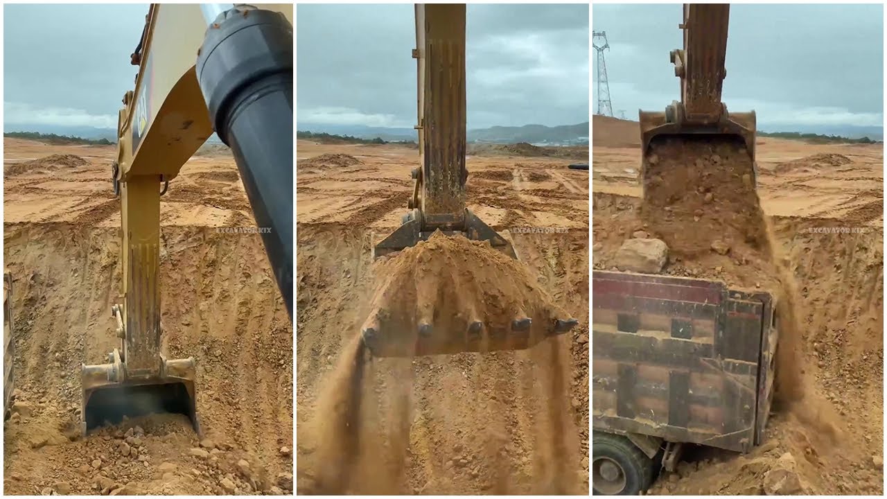 How To Excavators Load Soil Onto Trucks Professionally P339 #satifying #excavator #truck #soil