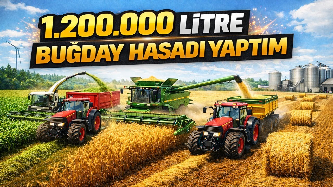 TAVUKLAR İÇİN 1.200.000 LT BUĞDAY HASADI YAPTIM | FARMİNG SİMULATOR 22 | #7 | Simulator TV
