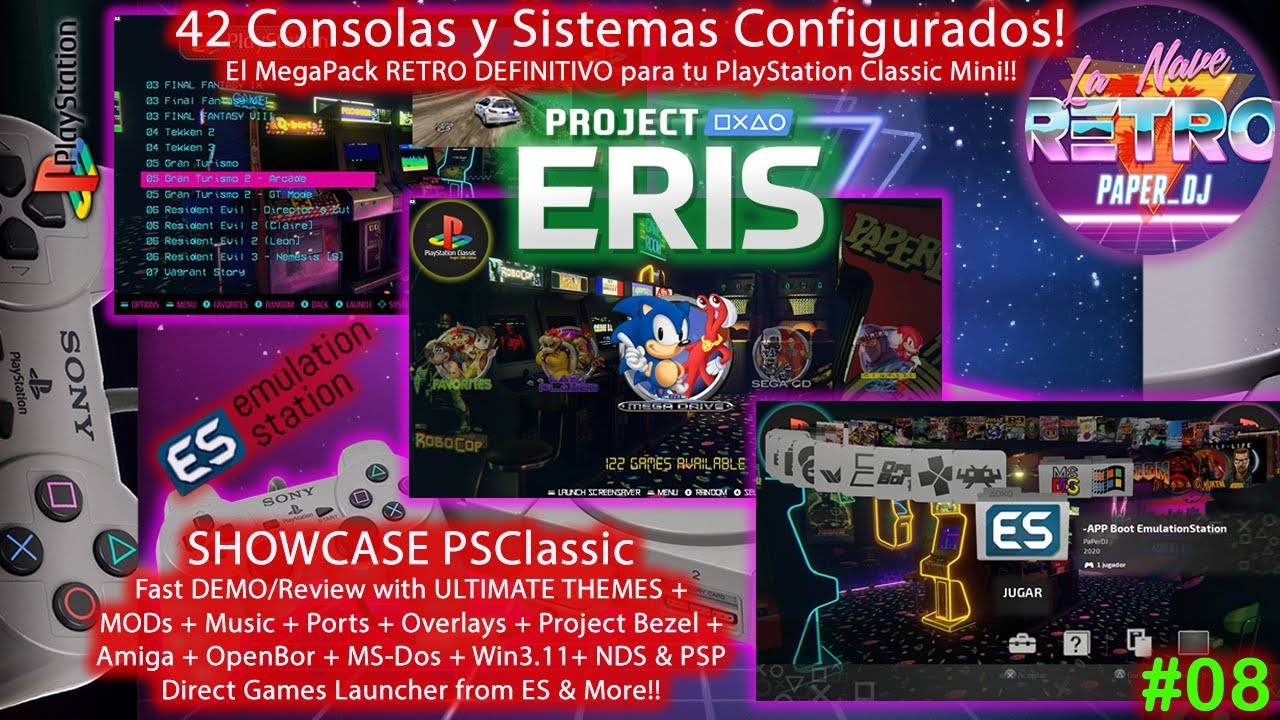 🛠 SHOWCASE | 128Gb Mega Loaded PlayStation Classic Project ERIS | 42 Sistemas Funcionando #8 🛠