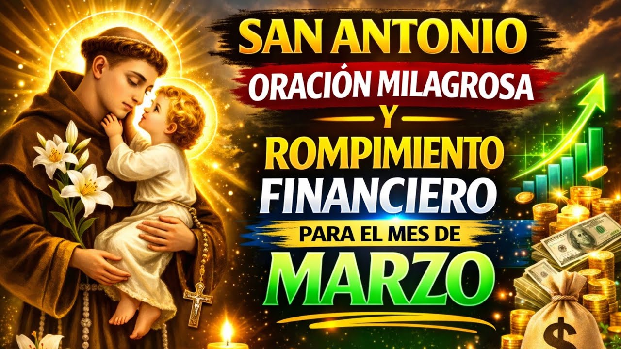 PODEROSA ORACIÓN A SAN ANTONIO POR UN MILAGRO URGENTE Y UN AVANCE FINANCIERO PARA EL MES DE MARZO