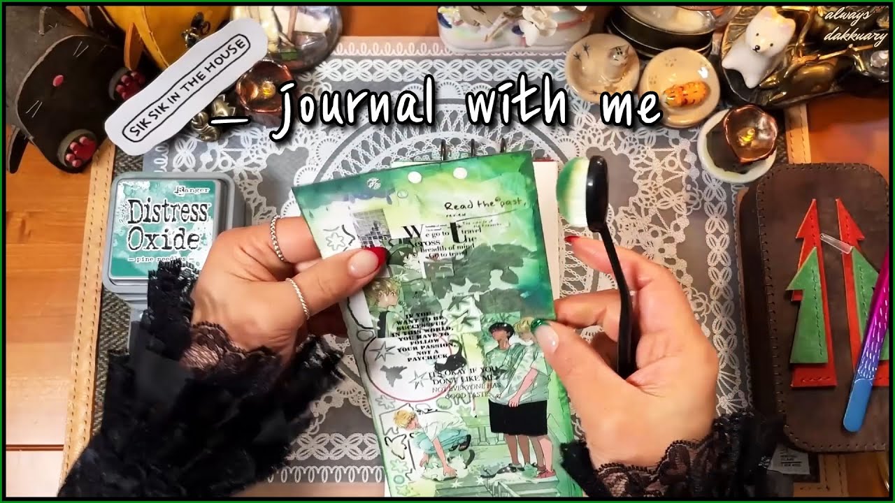 ASMR🎧🍃초록그늘아래에서 만나는 [식식인더하우스]_ 활용다꾸📑  |다이어리꾸미기 | 다꾸 | Scrapbooking | Journaling| | Collegeart