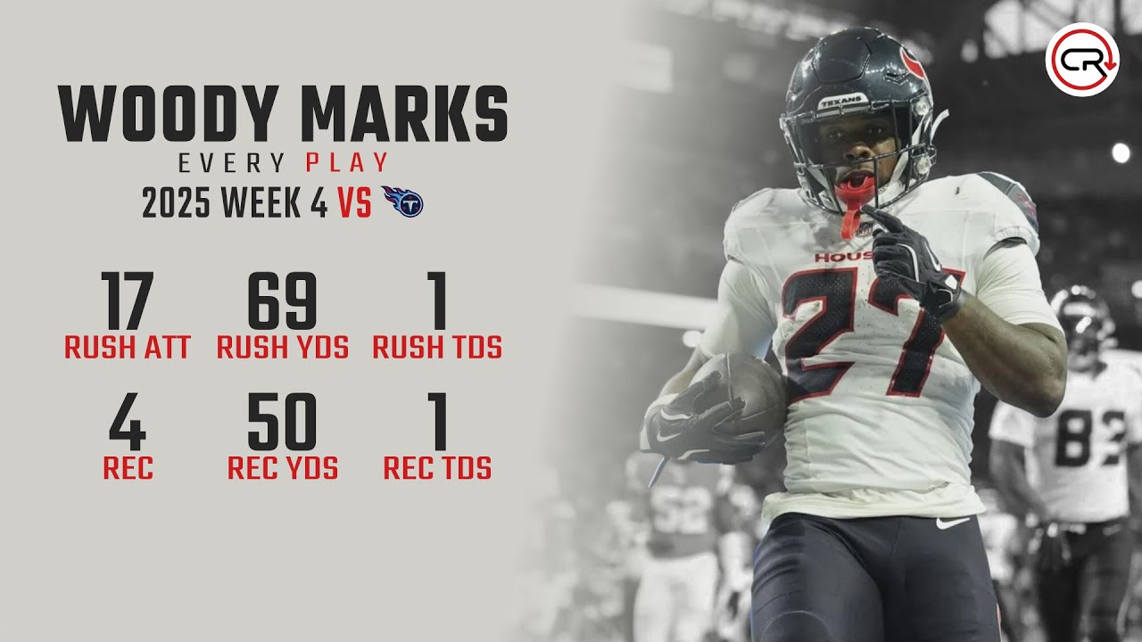 Woody Marks Week 4 Highlights | Every Run, Target, and Catch vs Titans