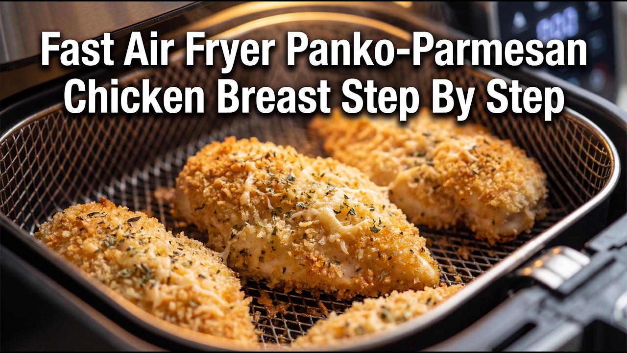 Fast Air Fryer Panko-Parmesan Chicken Breast Cooking Guide Step By Step