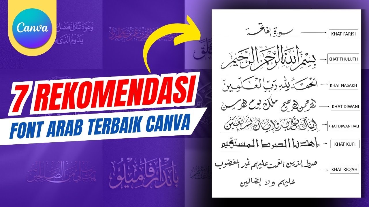 7 Rekomendasi FONT ARAB Terbaik di Canva