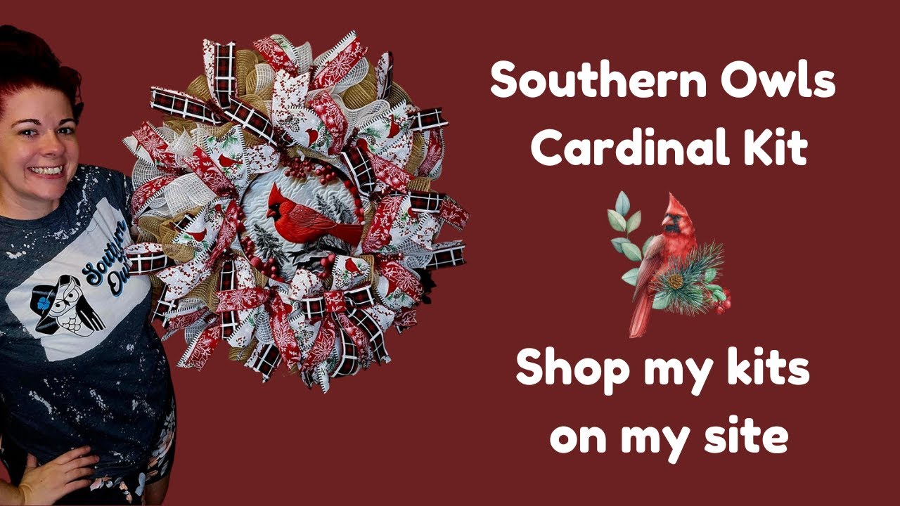Cardinal wreath Tutorial/ Learn how to make a wreath using my kit