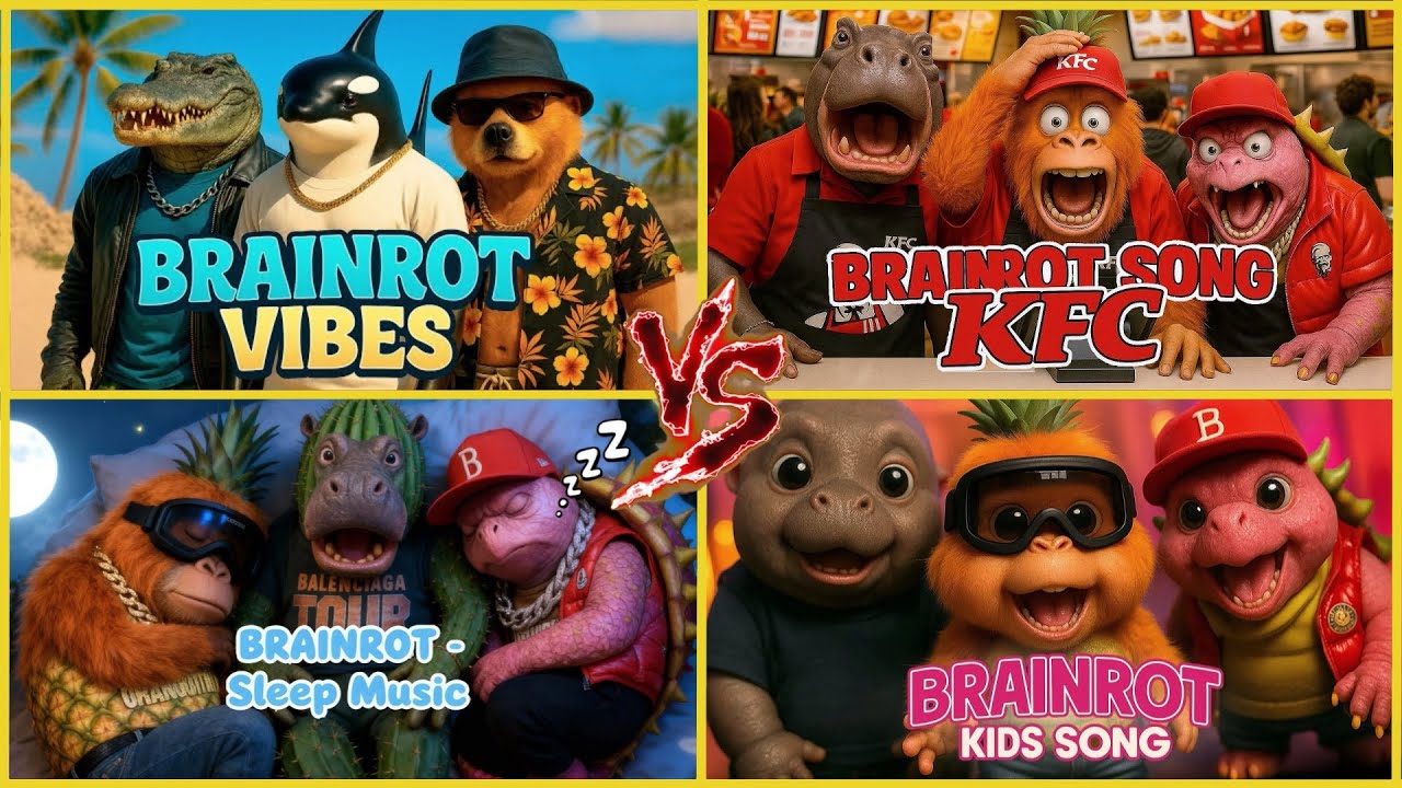 BRAINROT VIBES🆚 BRAINROT KFC🆚 BRAINROT SLEEP MUSIC🆚 BRAINROT KIDS SONG