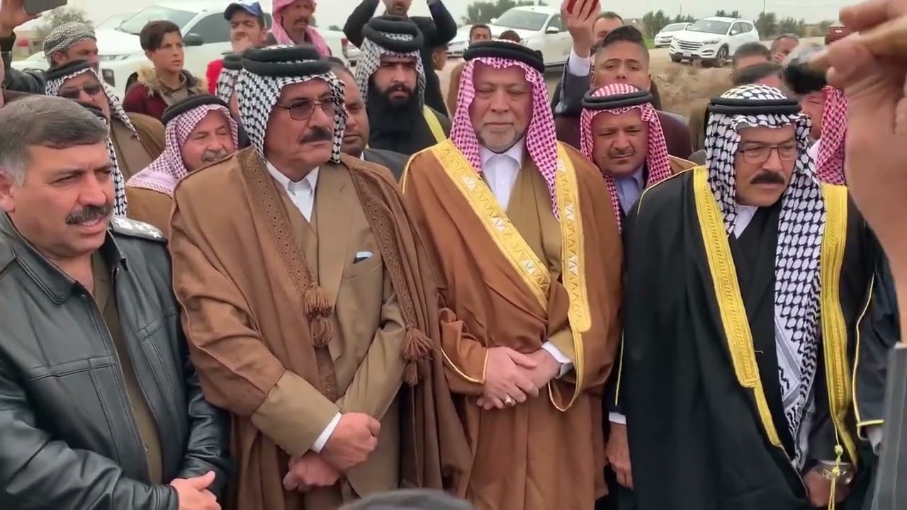 استقبال عشائر الناصرية لشيخ عام البوحمد الشيخ وطبان إبراهيم السلطان