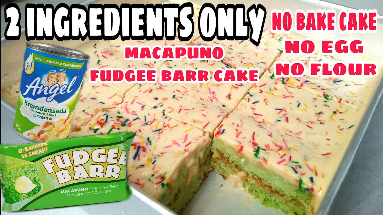No Bake Fudgee Barr Macapuno Cake | 2 Ingredients Only | Sobrang Sarap na Dessert | Madaling Gawin