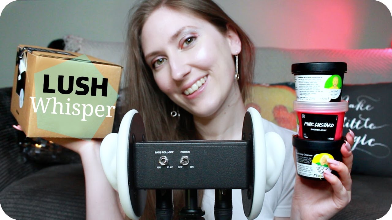 ASMR Ear to Ear Whispering 👂Lush Products Show & Tell, Ear Scrub & a few Tingly Sounds 🛁 3Dio