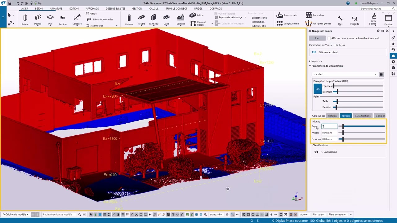 Nuage de points dans Tekla Structures : visualisation et modélisation