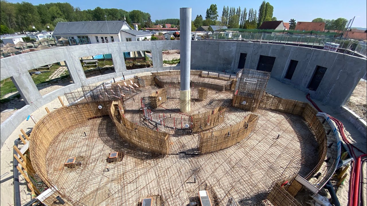 Timelapse Construction de La Rotonde au Camping Les Garennes**** à Rang-du-Fliers (piscine couverte)